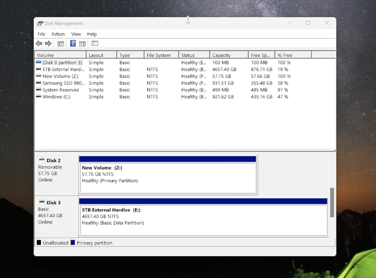 Open Disk Management